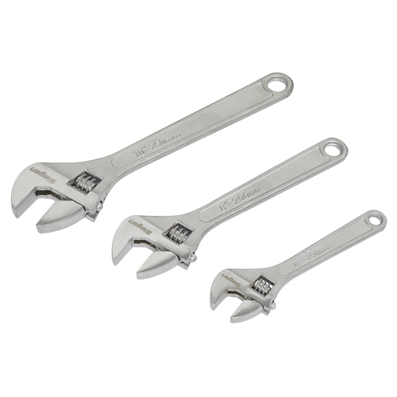 Sealey S0448 3pc Adjustable Wrench Set