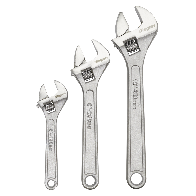 Sealey S0448 3pc Adjustable Wrench Set