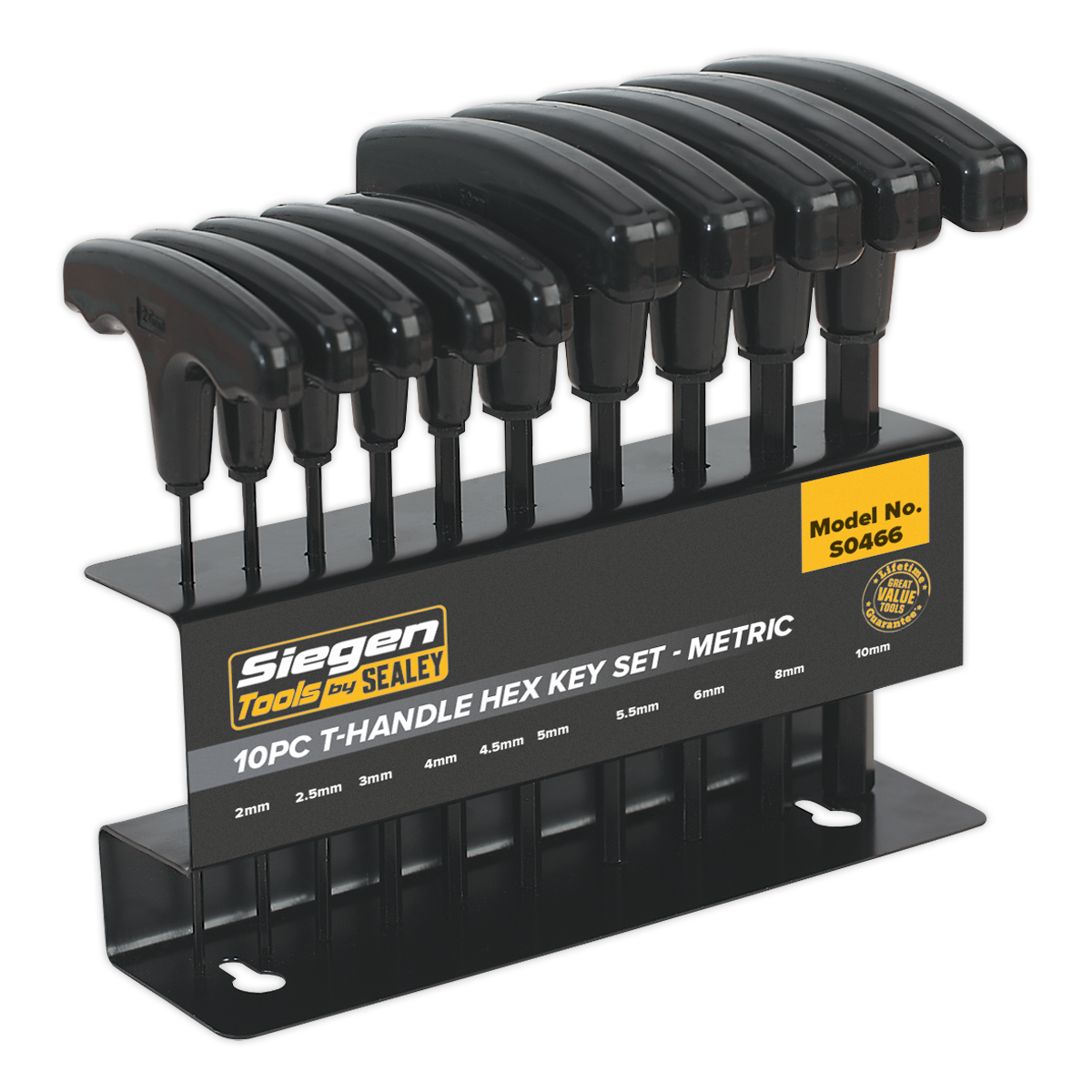 Sealey S0466 10pc T-Handle Hex Key Set