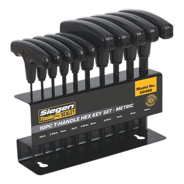 Sealey S0466 10pc T-Handle Hex Key Set
