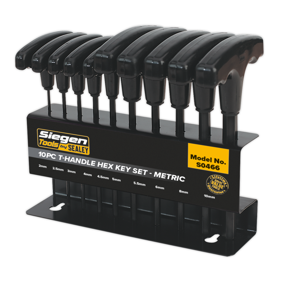 Sealey S0466 10pc T-Handle Hex Key Set