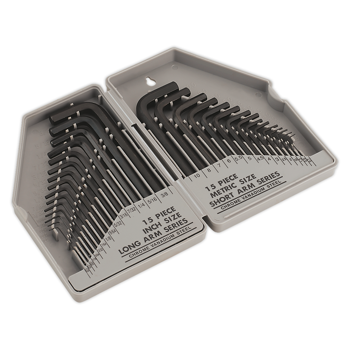 Sealey S0484 30pc Long/Short-Arm Hex Key Set - Metric/Imperial