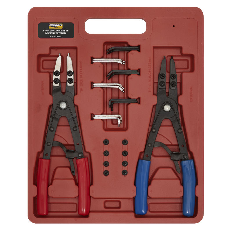 Sealey S0553 265mm Internal/External Circlip Pliers Set