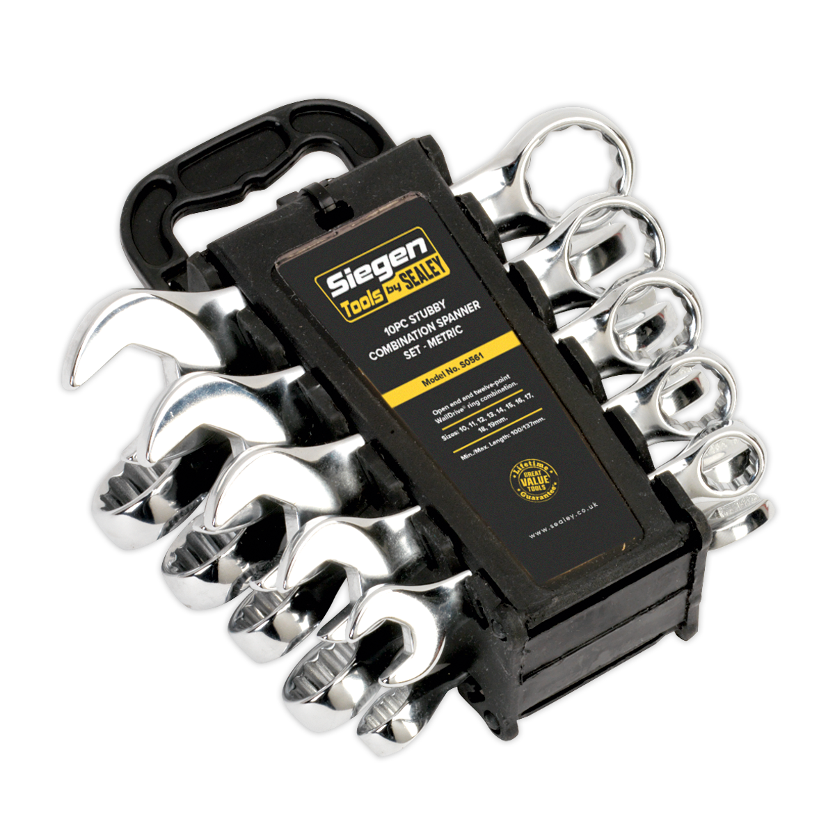Sealey S0561 10pc Stubby Combination Spanner Set