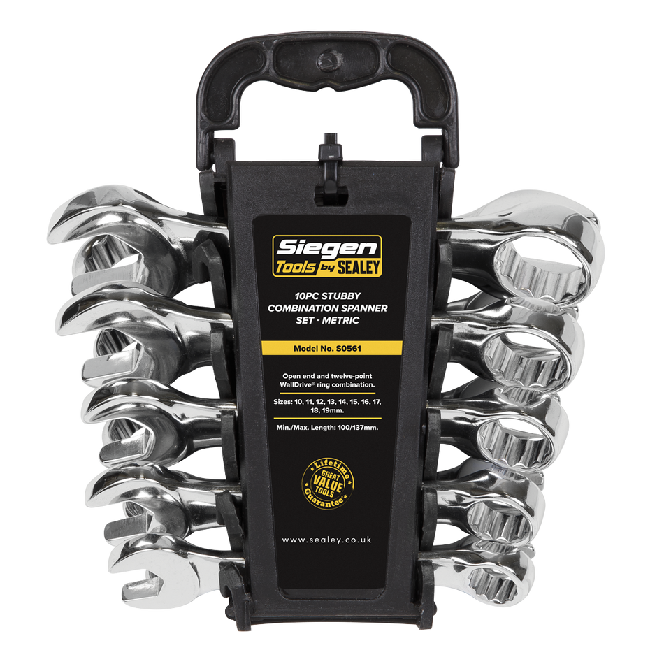 Sealey S0561 10pc Stubby Combination Spanner Set