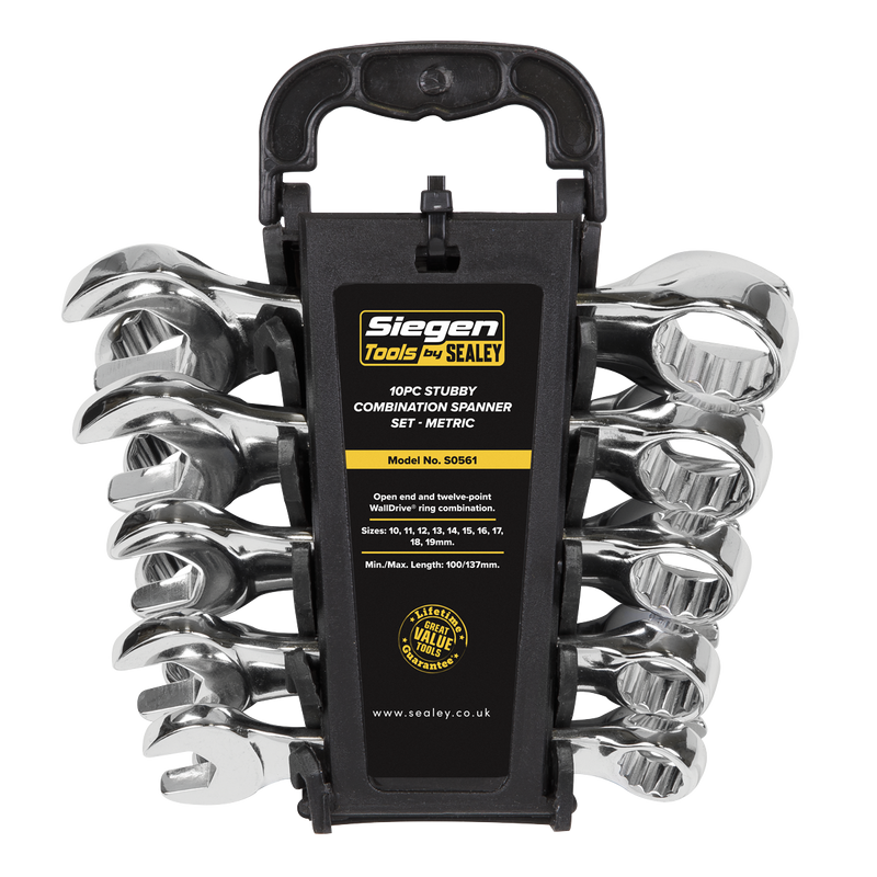 Sealey S0561 10pc Stubby Combination Spanner Set
