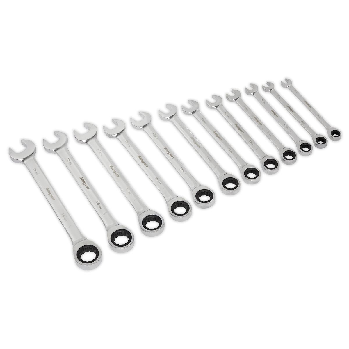 Sealey S0634 12pc Combination Ratchet Spanner Set