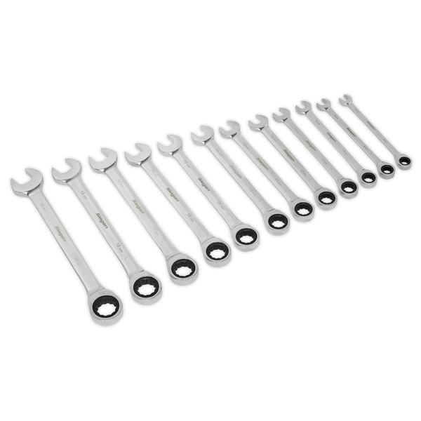 Sealey S0634 12pc Combination Ratchet Spanner Set