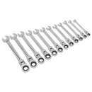 Sealey S0635 12pc Flexi-Head Combination Ratchet Spanner Set