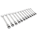 Sealey S0635 12pc Flexi-Head Combination Ratchet Spanner Set