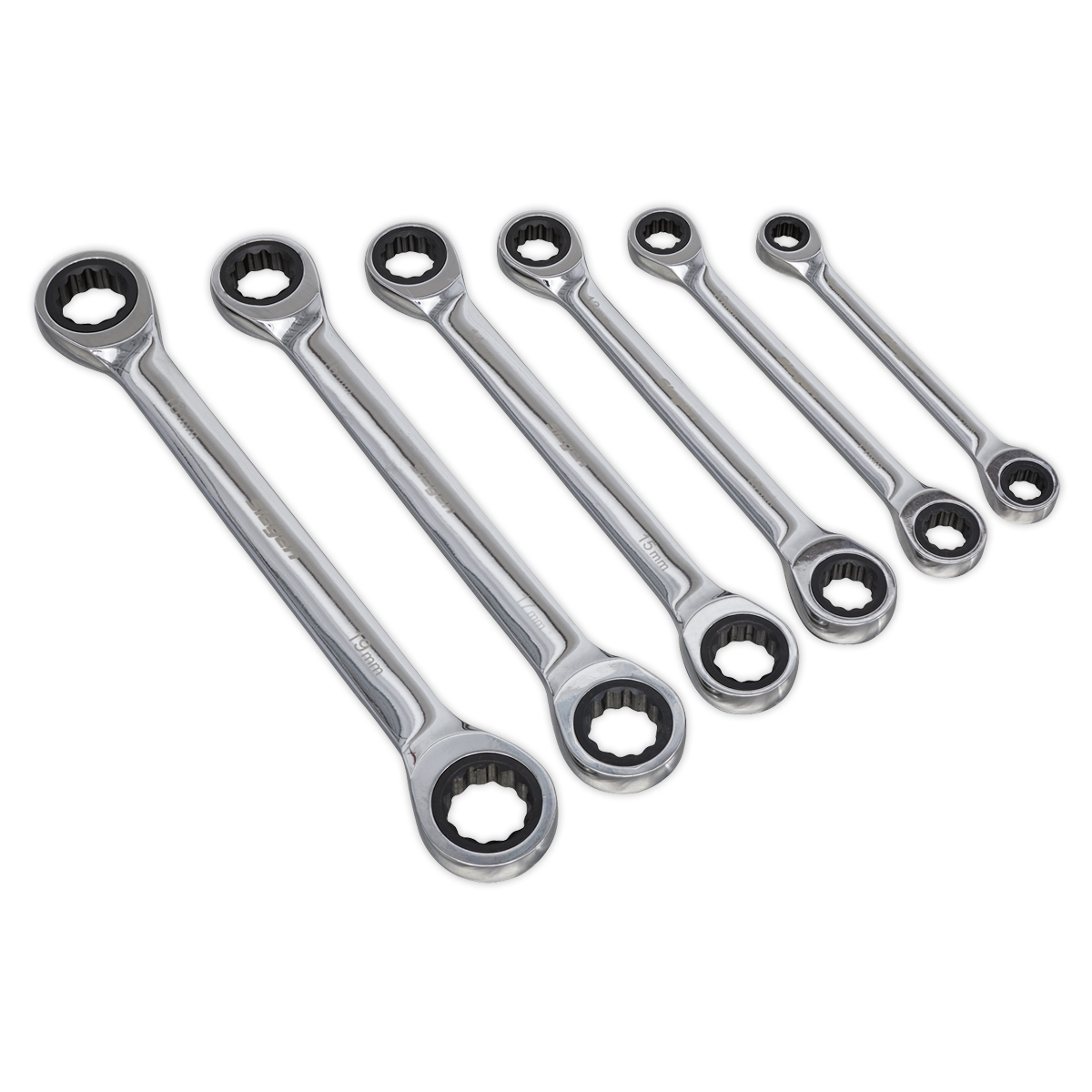 Sealey S0636 6pc Double End Ratchet Ring Spanner Set