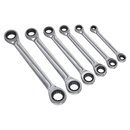 Sealey S0636 6pc Double End Ratchet Ring Spanner Set