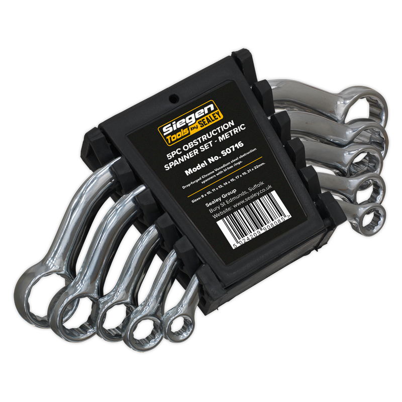 Sealey S0716 5pc Obstruction Spanner Set