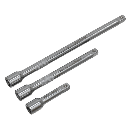 Sealey S0718 3pc 1/4"Sq Drive Extension Bar Set