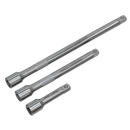 Sealey S0718 3pc 1/4"Sq Drive Extension Bar Set