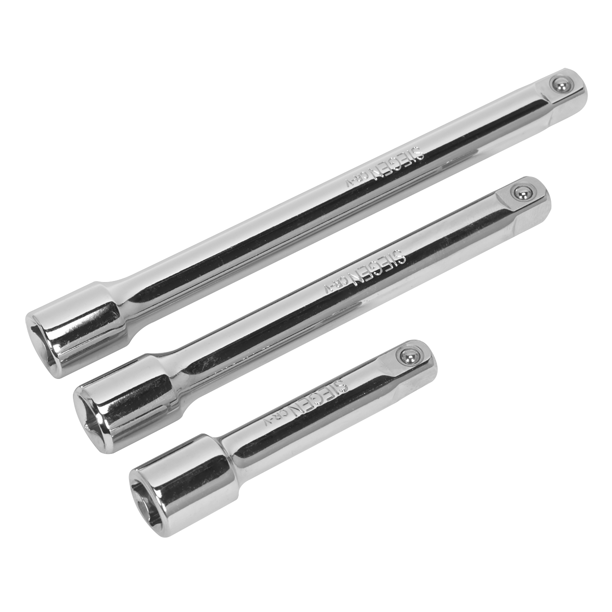 Sealey S0719 3pc 3/8"Sq Drive Extension Bar Set