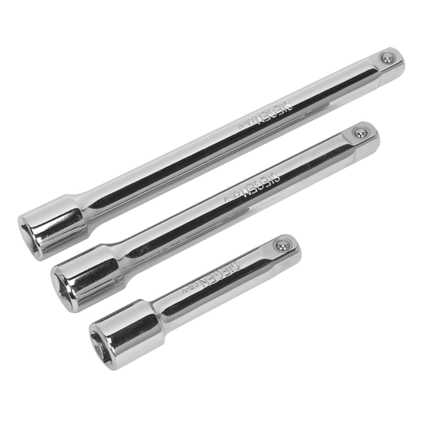 Sealey S0719 3pc 3/8"Sq Drive Extension Bar Set