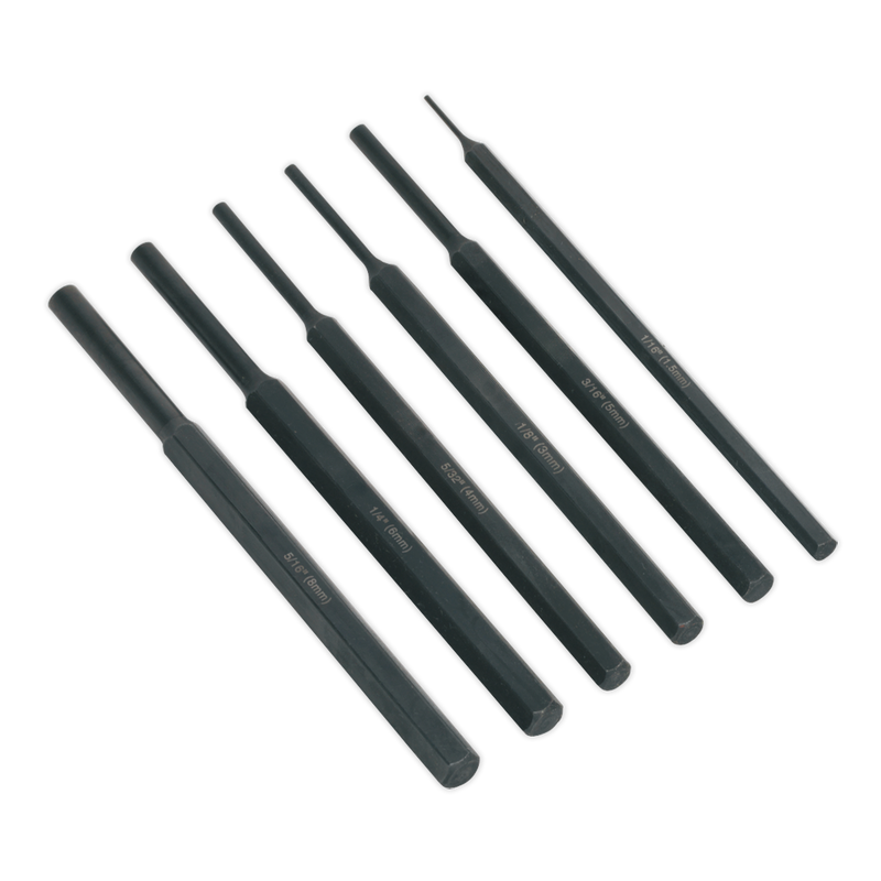 Sealey S0800 6pc Parallel Pin Punch Set