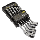 Sealey S0806 6pc Flexi-Head Double End Ratchet Ring Spanner Set