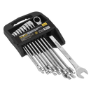 Sealey S0832 10pc Extra-Long Combination Spanner Set