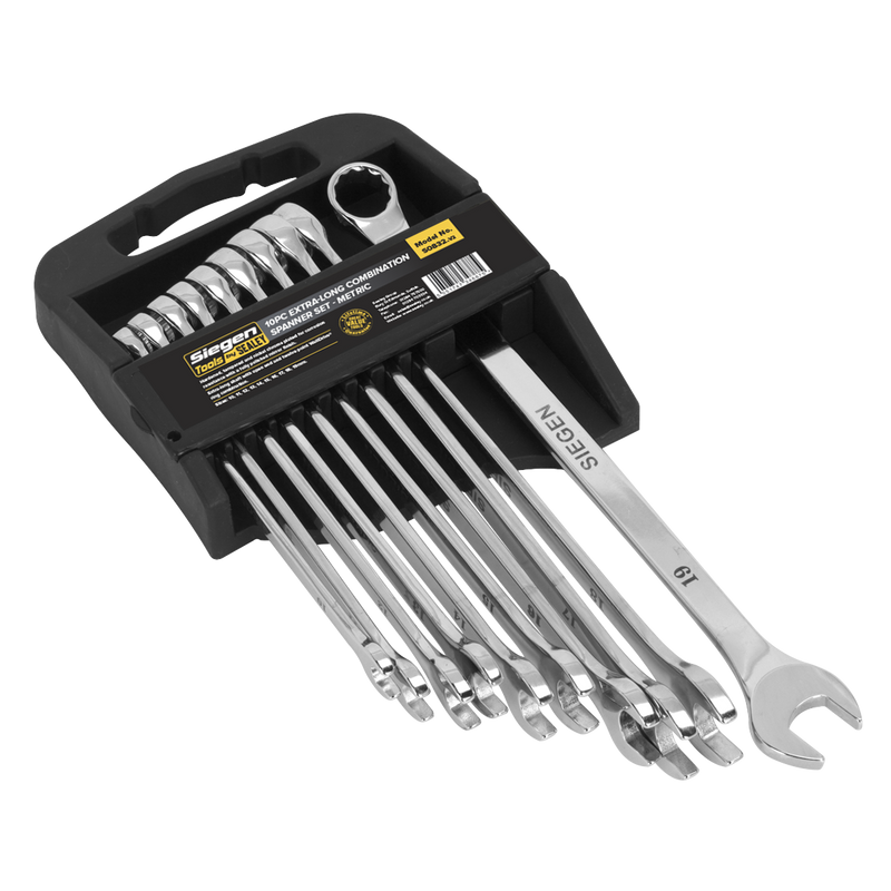 Sealey S0832 10pc Extra-Long Combination Spanner Set