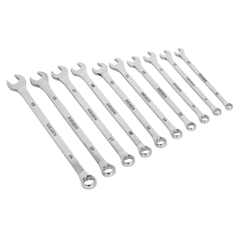 Sealey S0832 10pc Extra-Long Combination Spanner Set