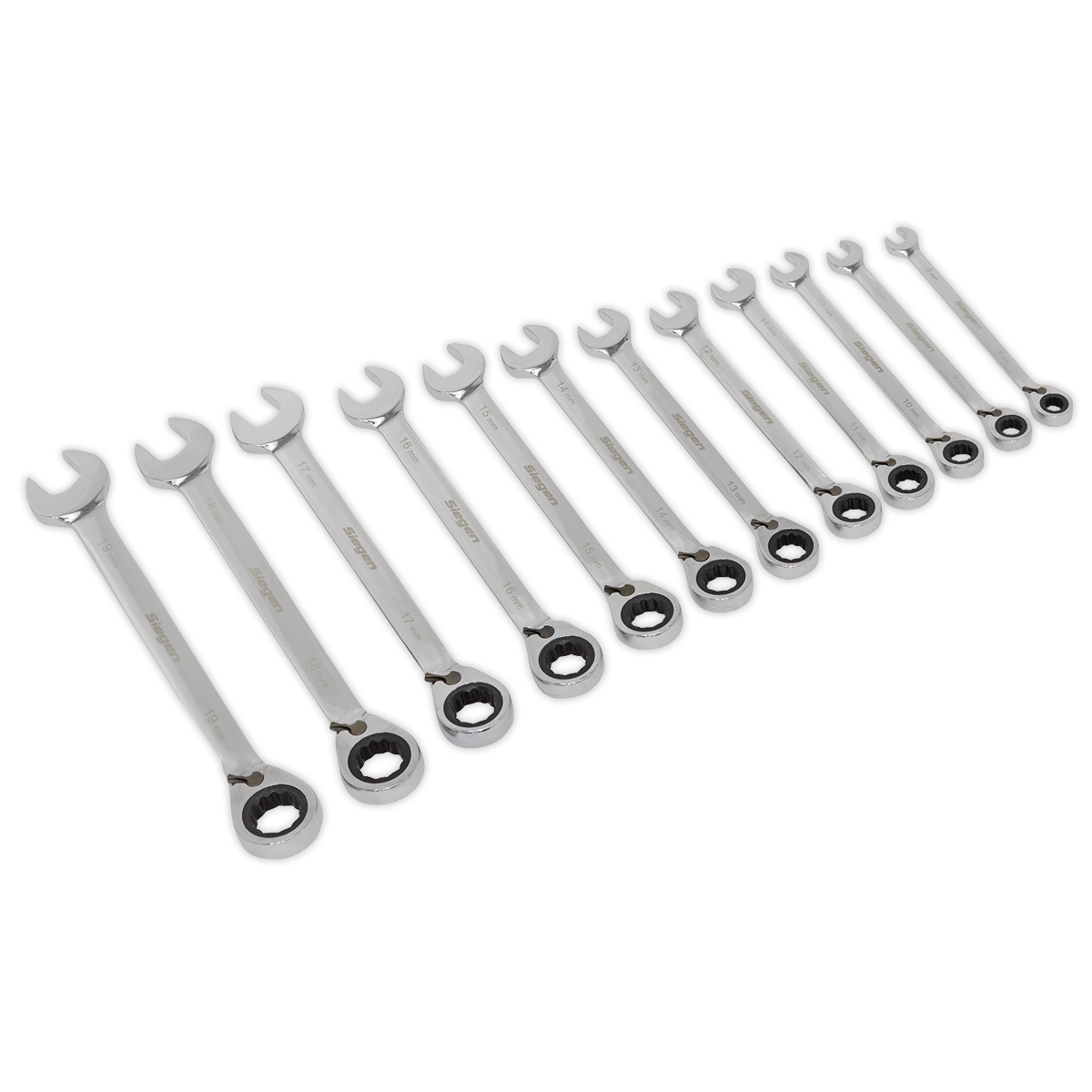 Sealey S0840 12pc Reversible Combination Ratchet Spanner Set