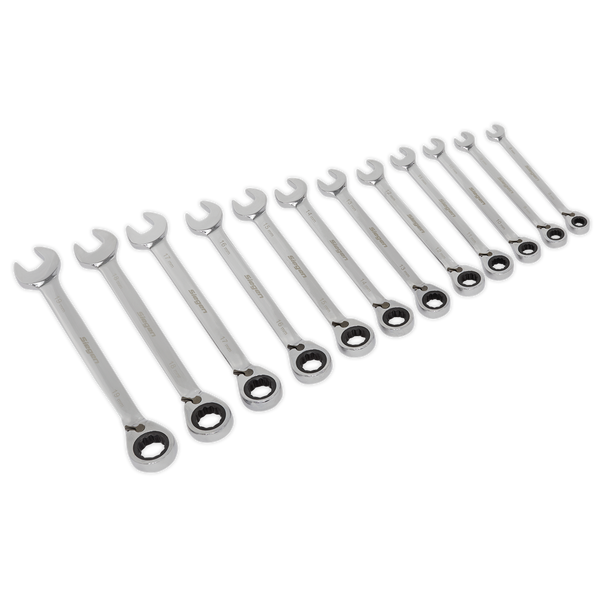 Sealey S0840 12pc Reversible Combination Ratchet Spanner Set