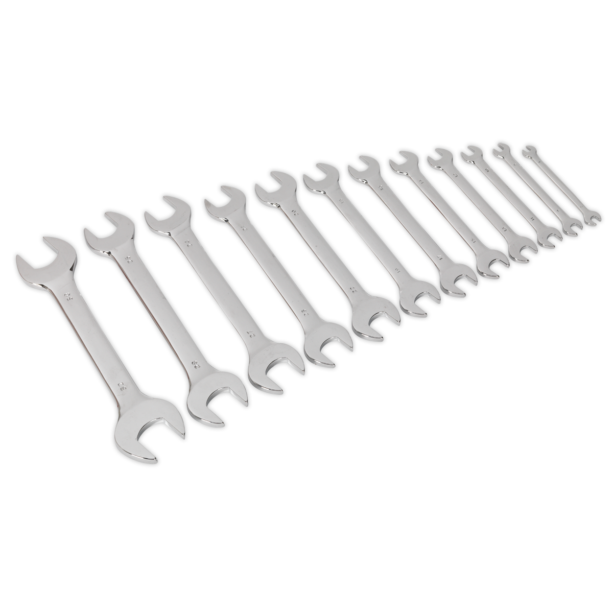 Sealey S0849 12pc Double Open-End Spanner Set