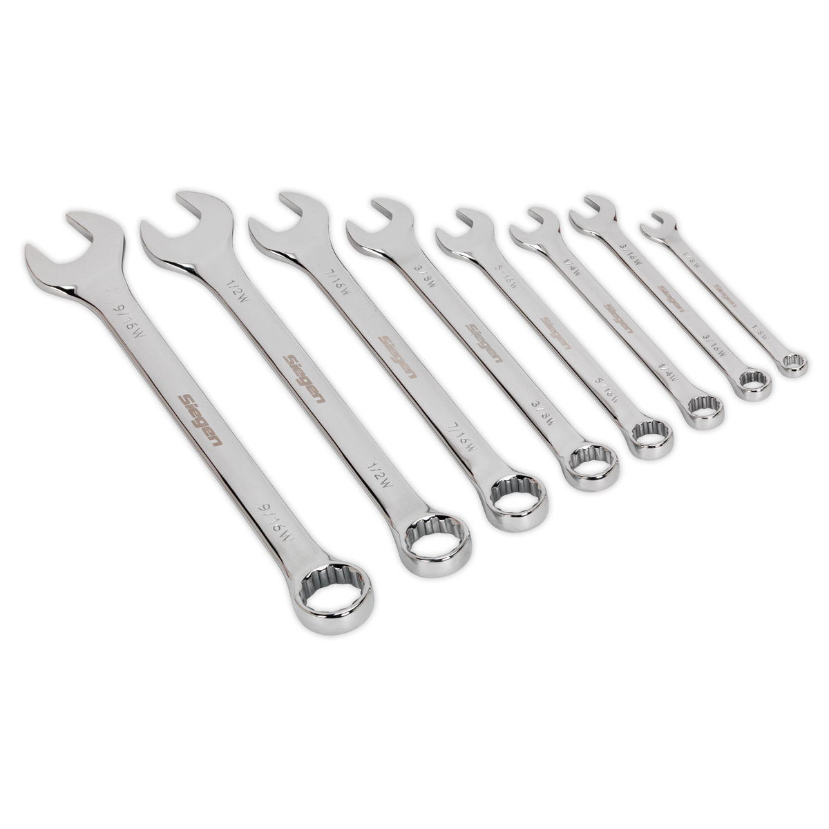 Sealey S0870 8pc Combination Spanner Set - Whitworth