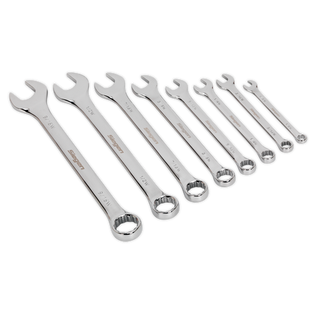 Sealey S0870 8pc Combination Spanner Set - Whitworth
