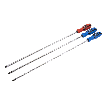Sealey S0895 3pc Extra-Long Screwdriver Set