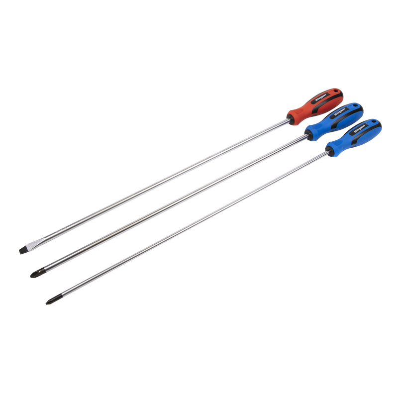 Sealey S0895 3pc Extra-Long Screwdriver Set