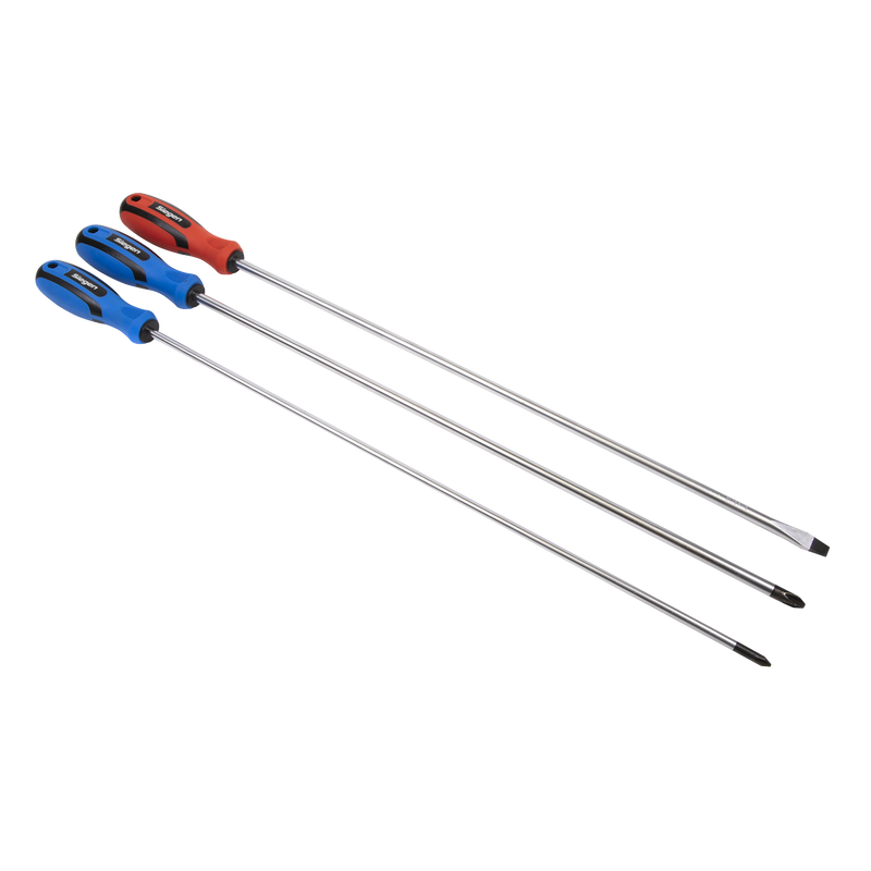 Sealey S0895 3pc Extra-Long Screwdriver Set