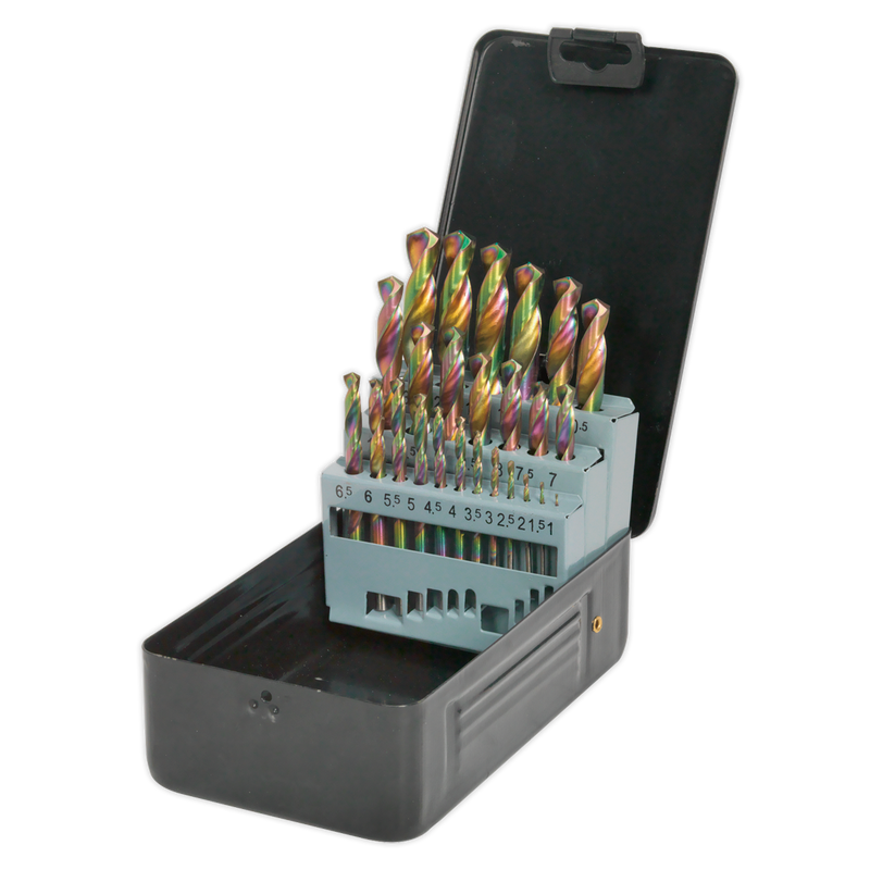 Sealey S0938 25pc HSS Edge Ground Drill Bit Set - DIN 338