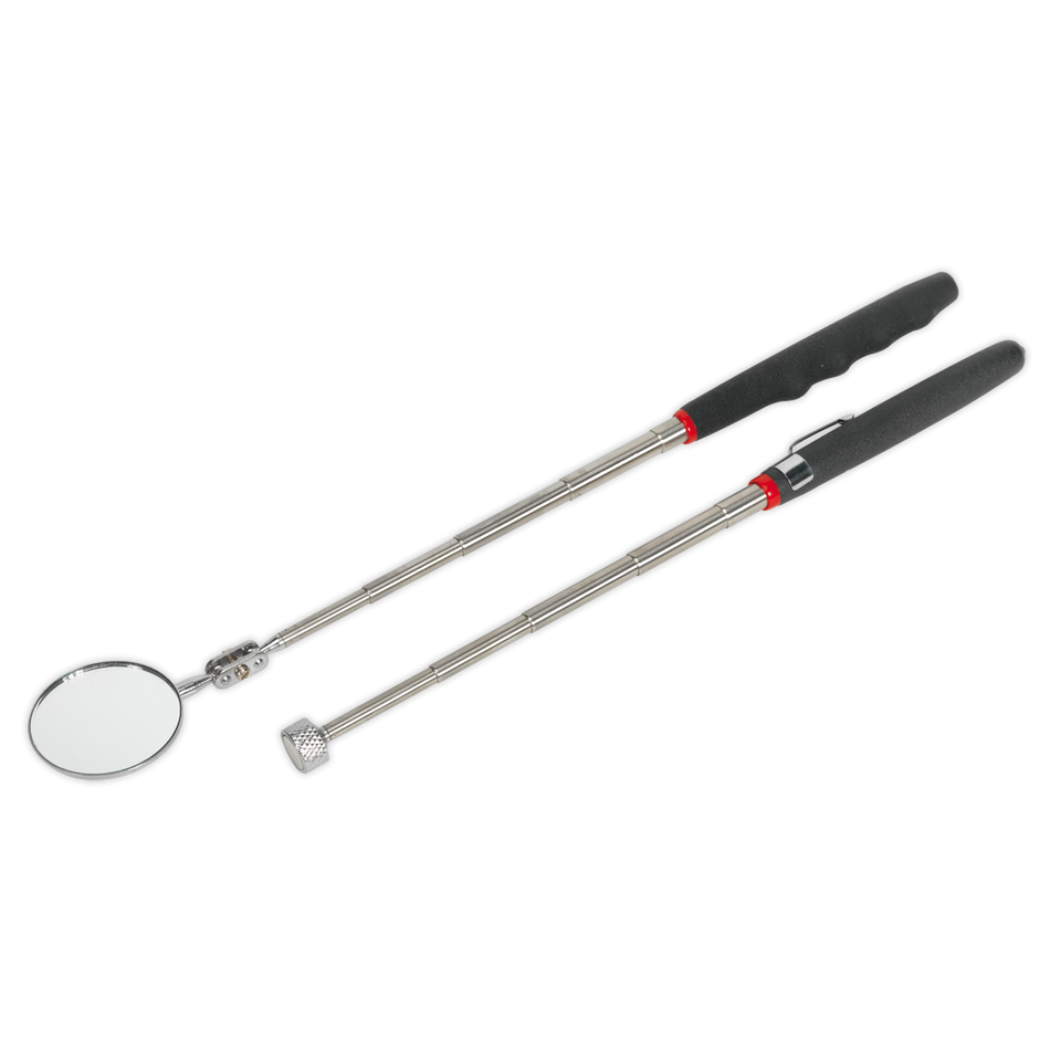 Sealey S0940 2pc Telescopic Magnetic Pick-Up Tool & Inspection Mirror Set