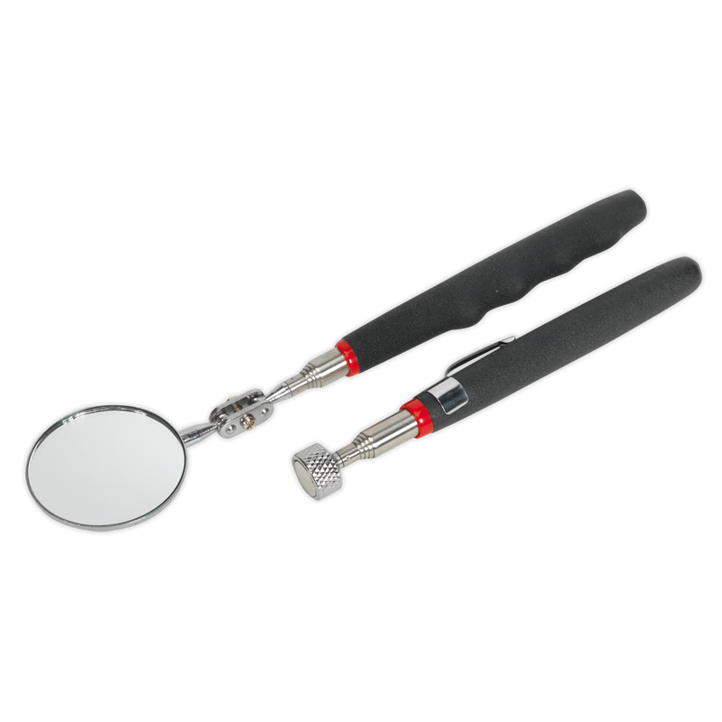 Sealey S0940 2pc Telescopic Magnetic Pick-Up Tool & Inspection Mirror Set