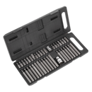 Sealey S0982 40pc 3/8" & 1/2"Sq Drive TRX-Star*/Hex/Spline Bit Set