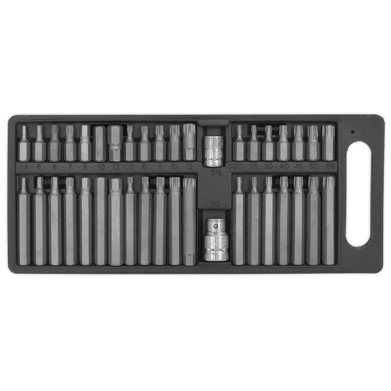 Sealey S0982 40pc 3/8" & 1/2"Sq Drive TRX-Star*/Hex/Spline Bit Set