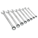Sealey S0984 8pc Combination Ratchet Spanner Set - Imperial