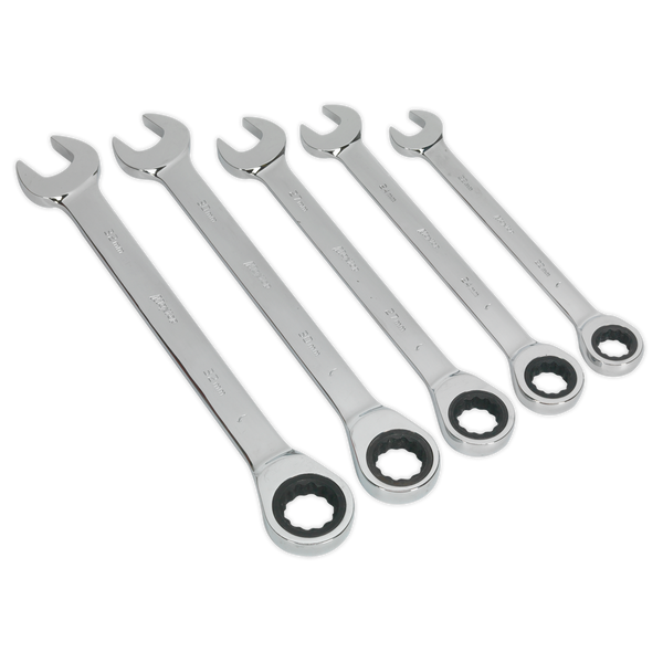 Sealey S0985 5pc Combination Ratchet Spanner Set