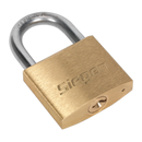 Sealey S0987 40mm Brass Body Padlock with Brass Cylinder