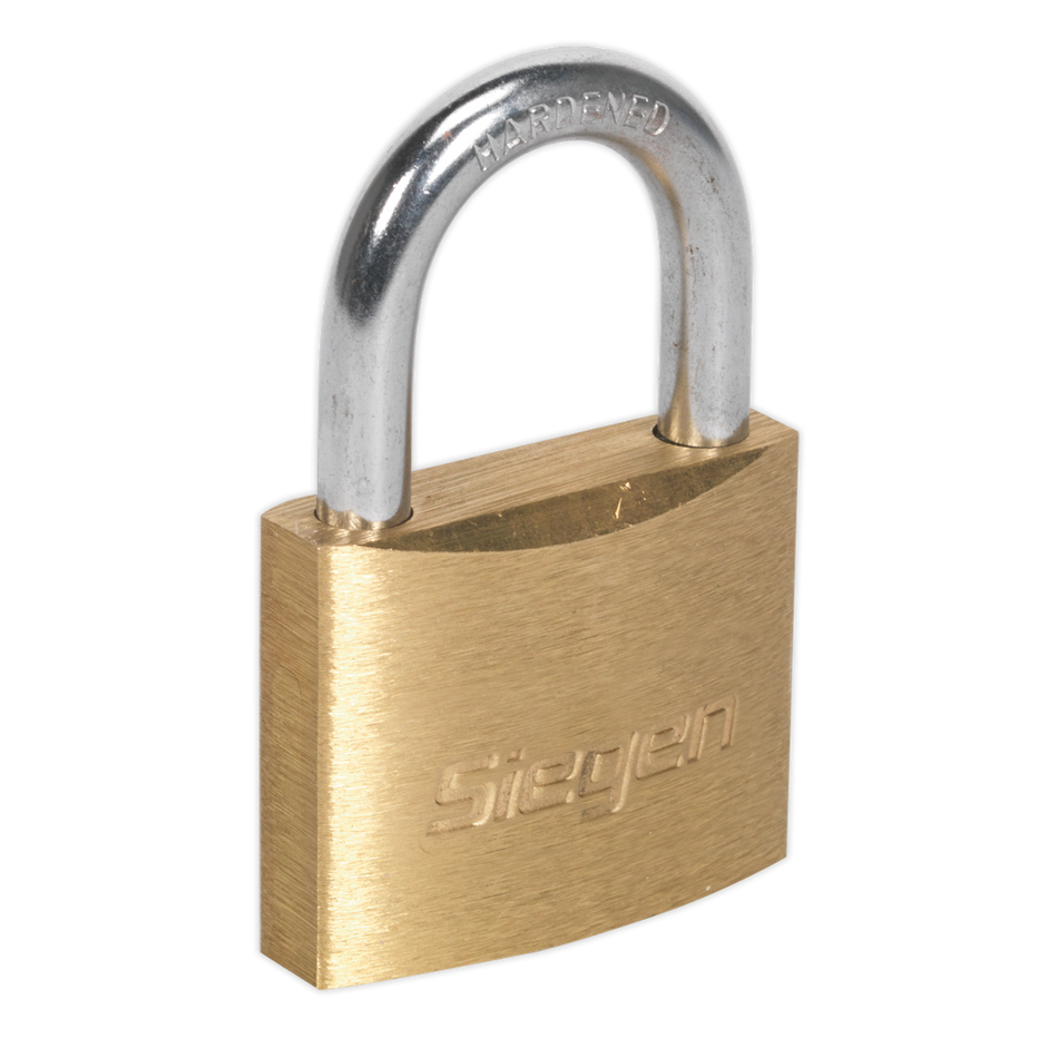 Sealey S0987 40mm Brass Body Padlock with Brass Cylinder