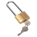 Sealey S0989 40mm Long Shackle Brass Body Padlock with Brass Cylinder