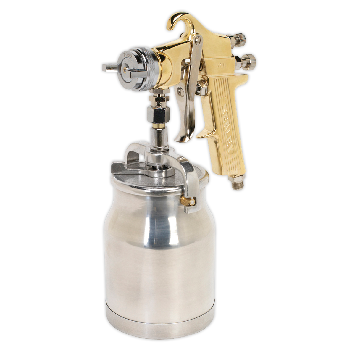 Sealey S701 Workshop Gold Series Suction Feed Spray Gun 1.8mm Set-Up