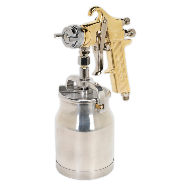 Sealey S701 Workshop Gold Series Suction Feed Spray Gun 1.8mm Set-Up