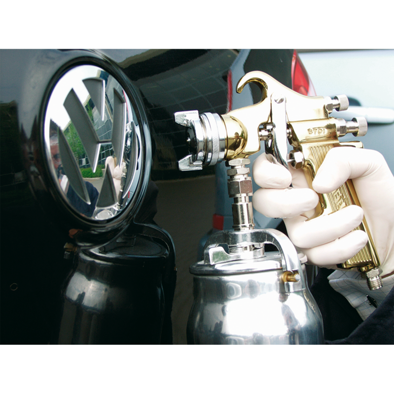 Sealey S701 Workshop Gold Series Suction Feed Spray Gun 1.8mm Set-Up