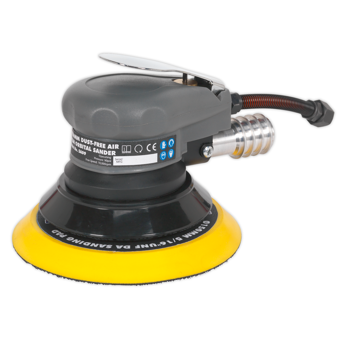 Sealey SA09 150mm Dust-Free Air Palm Orbital Sander