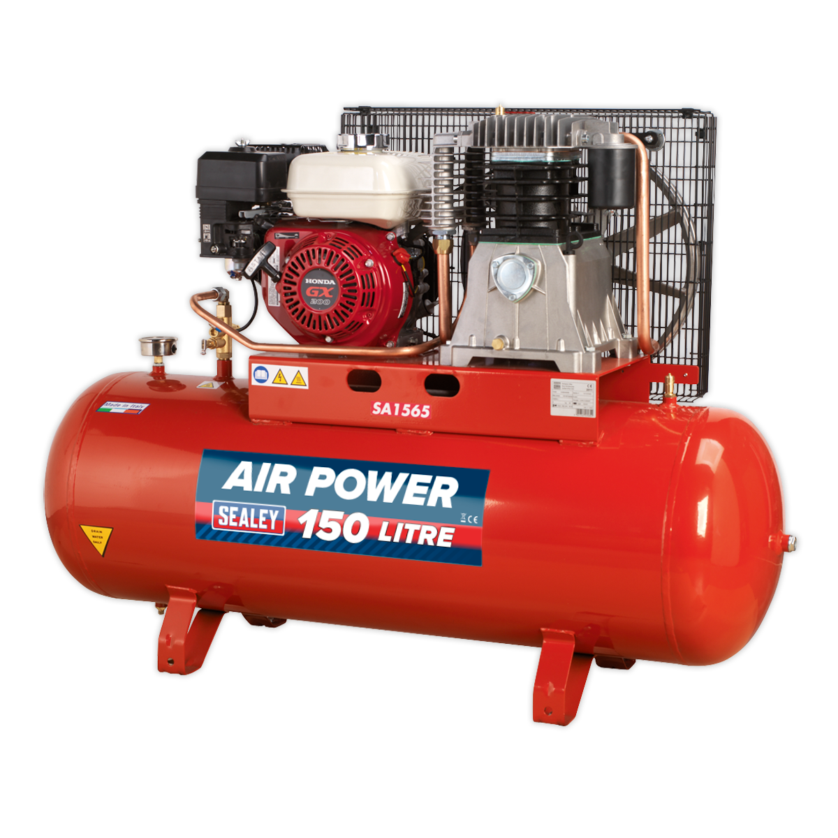 Sealey SA1565 150L Belt Drive Air Compressor with Petrol Engine 6.5hp