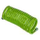 Sealey SA335G 5m x 5mm PE Coiled Air Hose with 1/4"BSP Unions - Green